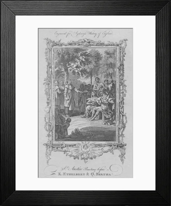 Framed Print : St. Augustine Preaching before King Ethelbert & Queen Bertha, 1773. Creator Framed Print : St. Augustine Preaching before King Ethelbert & Queen Bertha, 1773. Creator