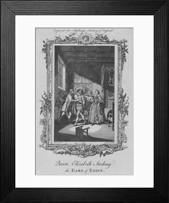 Framed Print : Queen Elizabeth striking the Earl of Essex, 1773 Framed Print : Queen Elizabeth striking the Earl of Essex, 1773