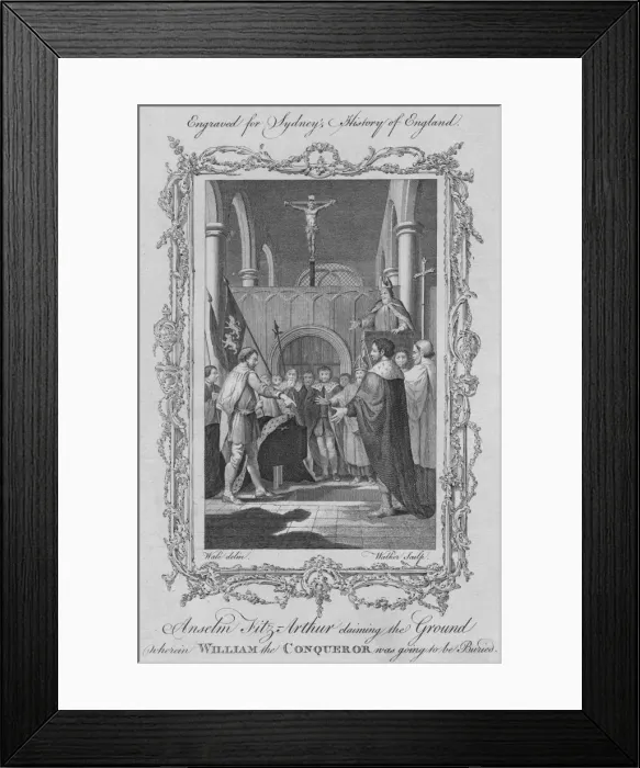 Framed Print : Anselm Fitz Arthur claiming the Ground where William the Conqueror was to be buried, 1773 Framed Print : Anselm Fitz Arthur claiming the Ground where William the Conqueror was to be buried, 1773