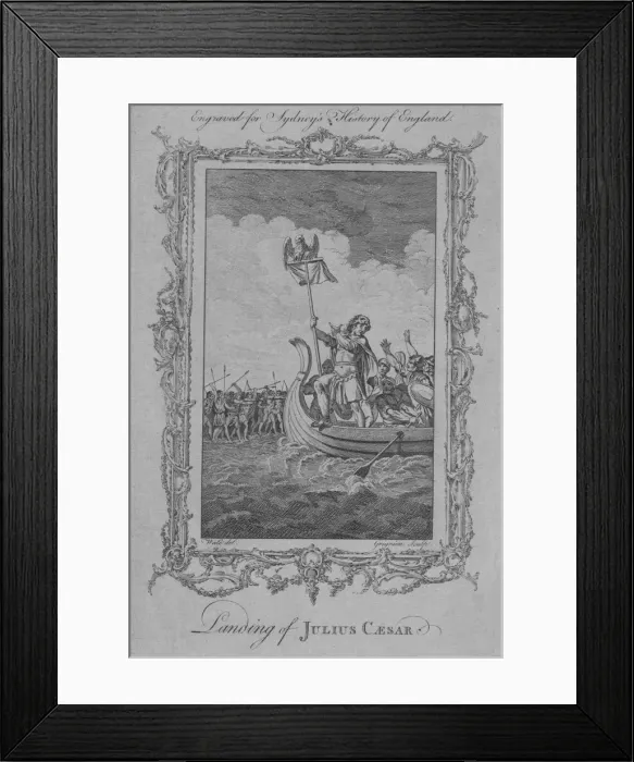 Framed Print : Landing of Julius Caesar, 1773. Creator: Charles Grignion Framed Print : Landing of Julius Caesar, 1773. Creator: Charles Grignion