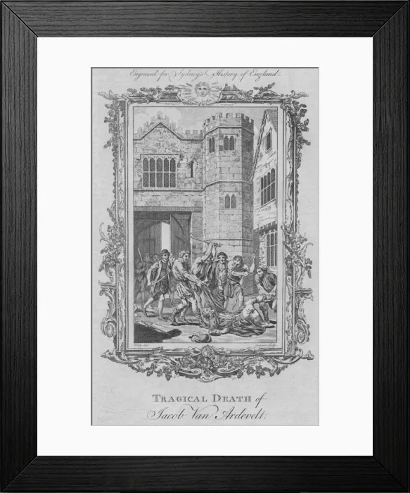Framed Print : Tragical Death of Jacob Van Ardevelt, 1773. Creator: Charles Grignion Framed Print : Tragical Death of Jacob Van Ardevelt, 1773. Creator: Charles Grignion