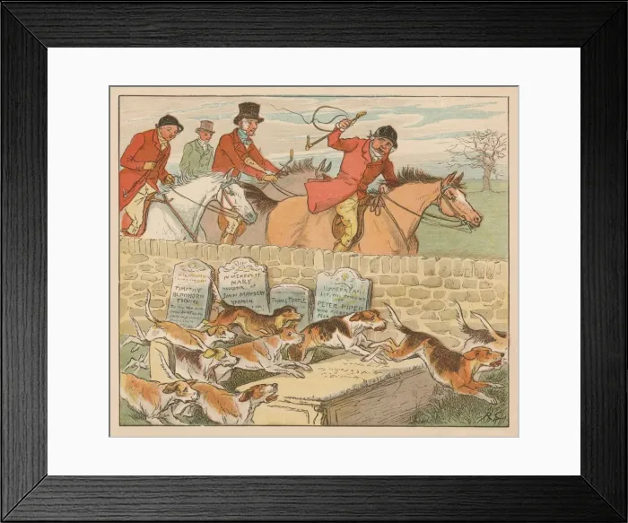 Framed Print : As the hounds come into view, c1883. Creator: Randolph Caldecott Framed Print : As the hounds come into view, c1883. Creator: Randolph Caldecott