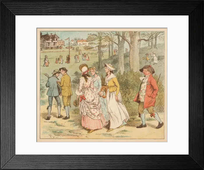 Framed Print : Come Lasses and Lads, c1885, (1934). Creator: Randolph Caldecott Framed Print : Come Lasses and Lads, c1885, (1934). Creator: Randolph Caldecott
