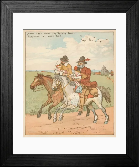 Framed Print : Away They Went The Pretty Babes, Rejoycing At That Tide c1878. Creator: Randolph Caldecott Framed Print : Away They Went The Pretty Babes, Rejoycing At That Tide c1878. Creator: Randolph Caldecott