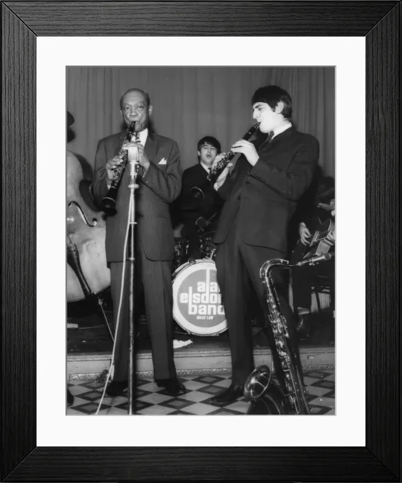 Framed Print : Edmond Hall, Andy Cooper, Billy Law and Alan Elsdon Band, 1966. Creator: Brian Foskett Framed Print : Edmond Hall, Andy Cooper, Billy Law and Alan Elsdon Band, 1966. Creator: Brian Foskett