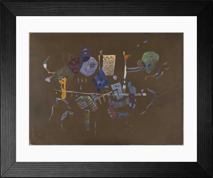 Framed Print : Around the Line, 1943. Creator: Kandinsky, Wassily Vasilyevich (1866-1944) Framed Print : Around the Line, 1943. Creator: Kandinsky, Wassily Vasilyevich (1866-1944)