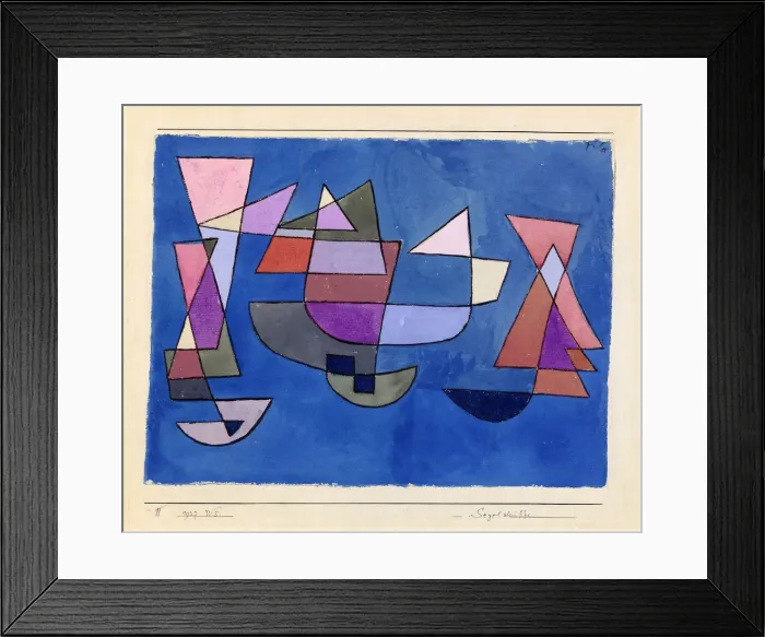 Framed Print : Segelschiffe (Bateaux a voile), 1927. Creator: Klee, Paul (1879-1940)