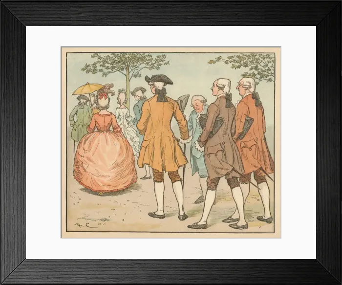 Framed Print : Her love was sought... By twenty beaux and more, c1885, (1934). Creator: Randolph Caldecott Framed Print : Her love was sought... By twenty beaux and more, c1885, (1934). Creator: Randolph Caldecott