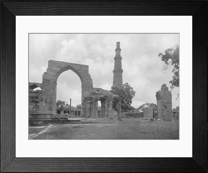 Framed Print : Delhi. - General View of Kutub Mosque and Ruins -, c1910. Creator: Unknown Framed Print : Delhi. - General View of Kutub Mosque and Ruins -, c1910. Creator: Unknown