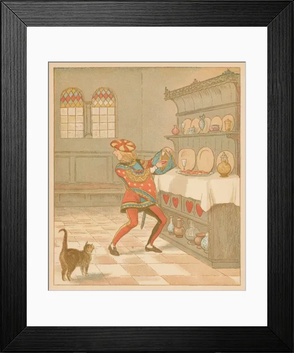 Framed Print : The Knave of Hearts, He stole those Tarts 1880. Creator: Randolph Caldecott Framed Print : The Knave of Hearts, He stole those Tarts 1880. Creator: Randolph Caldecott