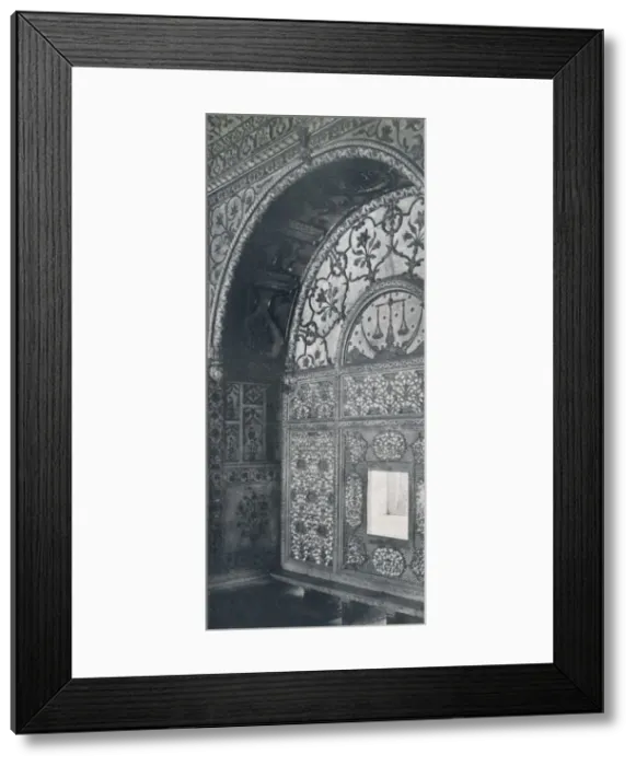 Framed Print : Delhi. The Scales of Justice (Carved Marble Screen through which petitions were received Framed Print : Delhi. The Scales of Justice (Carved Marble Screen through which petitions were received
