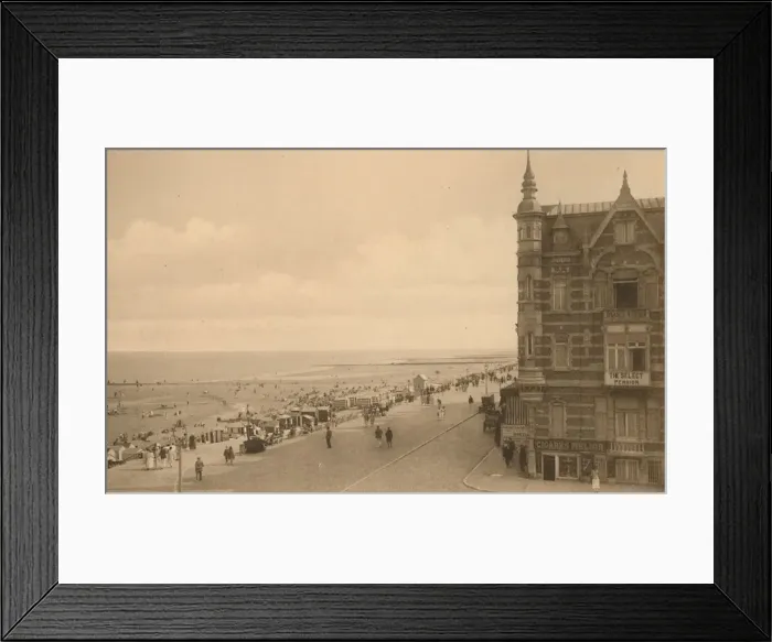 Framed Print : La Digue et la Plage, (Promenade and the Beach), c1900. Creator: Unknown