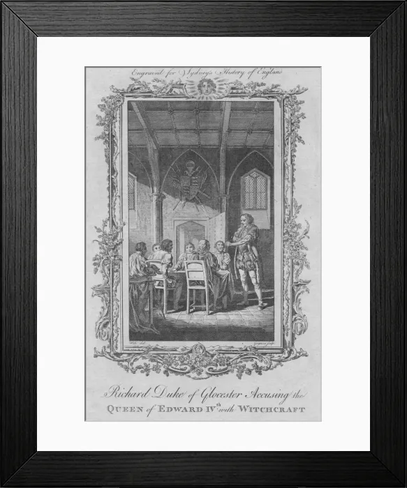 Framed Print : Richard Duke of Gloucester accusing the Queen of Edward IV with Witchcraft, 1773 Framed Print : Richard Duke of Gloucester accusing the Queen of Edward IV with Witchcraft, 1773