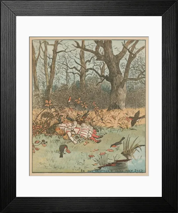 Framed Print : The Babes in the Wood, c1878. Creator: Randolph Caldecott Framed Print : The Babes in the Wood, c1878. Creator: Randolph Caldecott