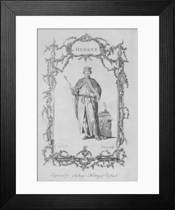 Framed Print : Henry I, 1773. Creator: Charles Grignion Framed Print : Henry I, 1773. Creator: Charles Grignion