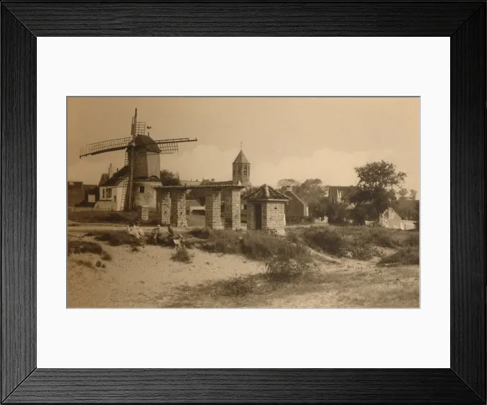 Framed Print : Le vieux Moulin et l Eglise, (Old Windmill and Church), c1900. Creator: Unknown Framed Print : Le vieux Moulin et l Eglise, (Old Windmill and Church), c1900. Creator: Unknown