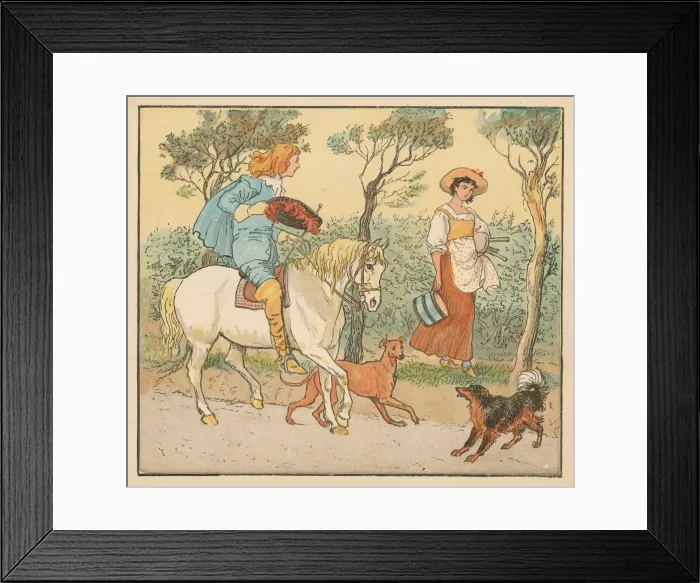 Framed Print : Where are you going, my Pretty Maid, c1882. Creator: Randolph Caldecott Framed Print : Where are you going, my Pretty Maid, c1882. Creator: Randolph Caldecott