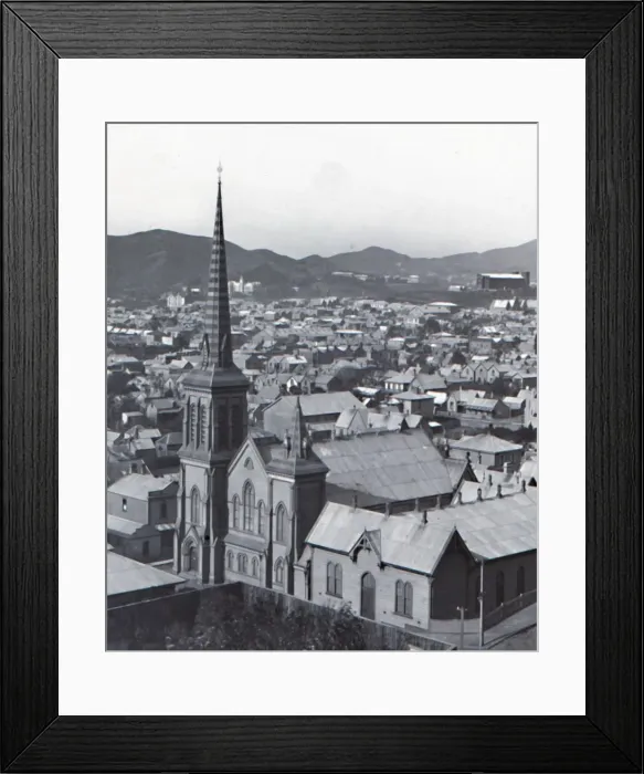 Framed Print : Te Aro, from Terrace, Wellington, late 19th-early 20th century. Creator: Unknown Framed Print : Te Aro, from Terrace, Wellington, late 19th-early 20th century. Creator: Unknown