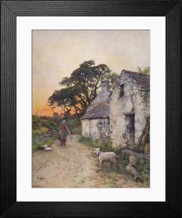 Framed Print : A Village Lane, South Wales, late 19th-early 20th century. Creator: Sir Ernest Albert Waterlow Framed Print : A Village Lane, South Wales, late 19th-early 20th century. Creator: Sir Ernest Albert Waterlow