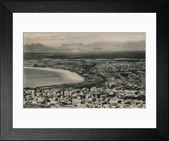 Framed Print : Cape Town - Table Bay with Stellenbosch and Hottentots Holland Mountains, South Africa Framed Print : Cape Town - Table Bay with Stellenbosch and Hottentots Holland Mountains, South Africa
