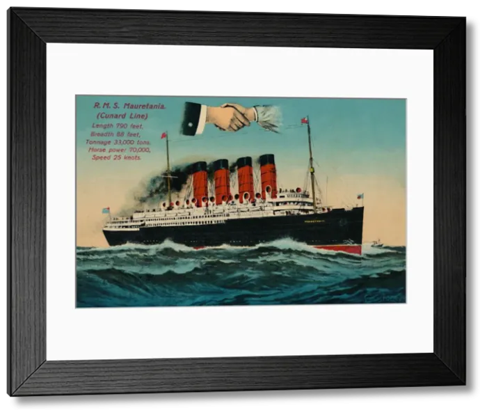 Framed Print : R. M. S. Mauretania. (Cunard Line), c1930s. Creator: Unknown Framed Print : R. M. S. Mauretania. (Cunard Line), c1930s. Creator: Unknown