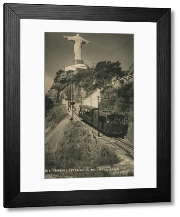 Framed Print : Corcovado Rack Railway, Rio de Janeiro, Brazil. Creator: Unknown
