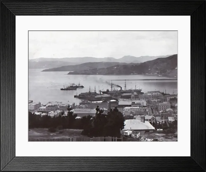 Framed Print : Wellington Harbour, late 19th-early 20th century. Creator: Unknown Framed Print : Wellington Harbour, late 19th-early 20th century. Creator: Unknown
