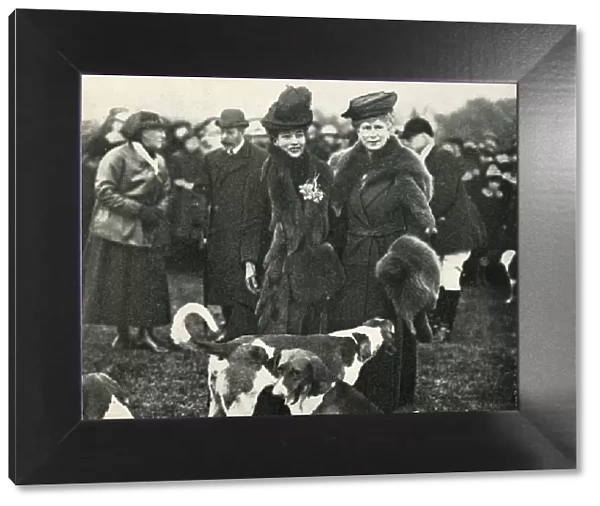 Queen Mary and Queen Alexandra at a meeting of the West Norfolk Hunt in 1920, (1951)