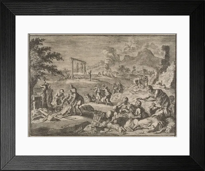 Framed Print : The Famine in Germany, 1637, 1701. Creator: Luyken, Caspar (1672-1708) Framed Print : The Famine in Germany, 1637, 1701. Creator: Luyken, Caspar (1672-1708)