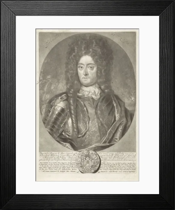 Framed Print : Portrait of general admiral Francois Lefort (1656-1699), 1698. Creator: Schenk Framed Print : Portrait of general admiral Francois Lefort (1656-1699), 1698. Creator: Schenk