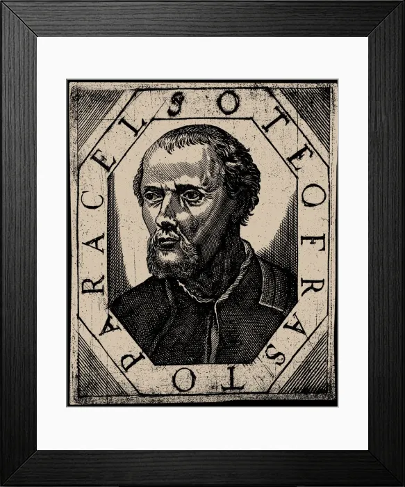 Framed Print : Philippus Theophrastus Aureolus Bombastus von Hohenheim (Paracelsus), 1666. Creator: Anonymous Framed Print : Philippus Theophrastus Aureolus Bombastus von Hohenheim (Paracelsus), 1666. Creator: Anonymous
