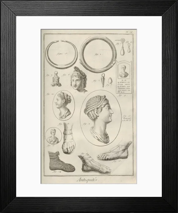 Framed Print : Antiquities. From Encyclopedie by Denis Diderot and Jean Le Rond d Alembert, 1751-1765 Framed Print : Antiquities. From Encyclopedie by Denis Diderot and Jean Le Rond d Alembert, 1751-1765