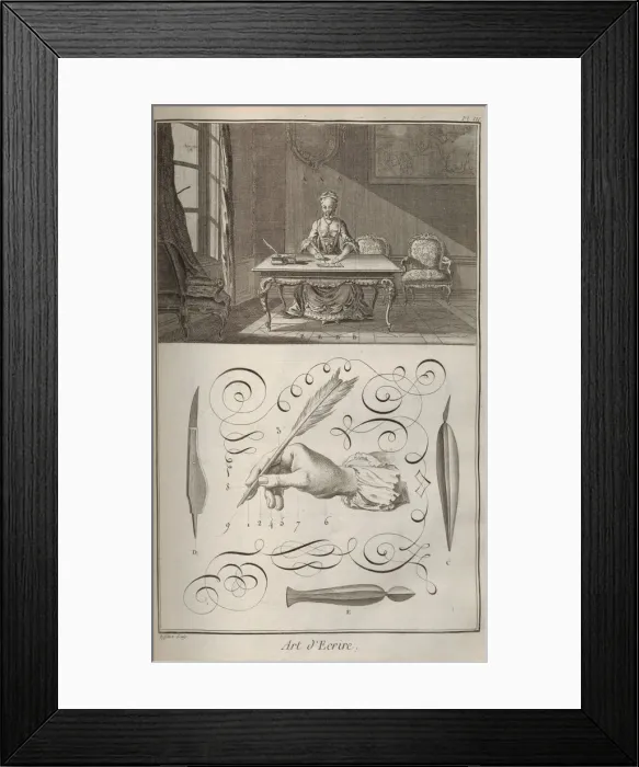 Framed Print : The Art of Writing. From Encyclopedie by Denis Diderot and Jean Le Rond d Alembert, 1751-1765 Framed Print : The Art of Writing. From Encyclopedie by Denis Diderot and Jean Le Rond d Alembert, 1751-1765