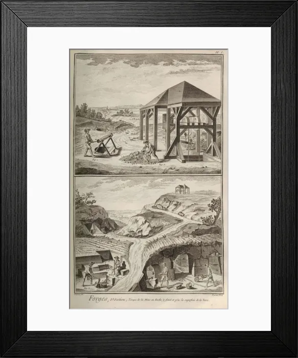 Framed Print : Iron Works. From Encyclopedie by Denis Diderot and Jean Le Rond d Alembert, 1751-1765 Framed Print : Iron Works. From Encyclopedie by Denis Diderot and Jean Le Rond d Alembert, 1751-1765