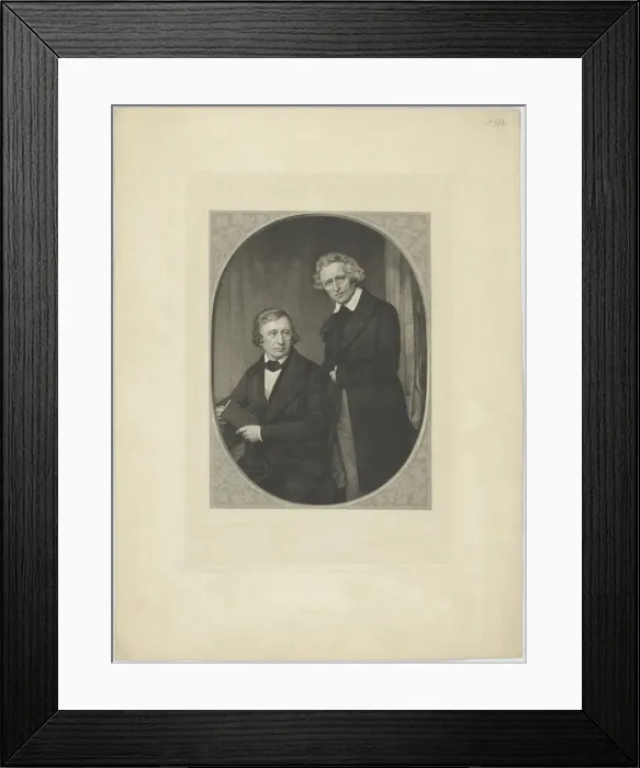 Framed Print : Double Portrait of the Brothers Grimm, ca 1845. Creator: Anonymous Framed Print : Double Portrait of the Brothers Grimm, ca 1845. Creator: Anonymous