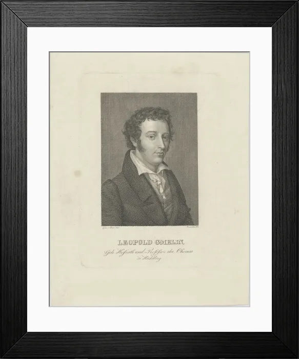 Framed Print : Portrait of Leopold Gmelin (1788-1853), 1830. Creator: Rosmasler, Johann Friedrich (c Framed Print : Portrait of Leopold Gmelin (1788-1853), 1830. Creator: Rosmasler, Johann Friedrich (c