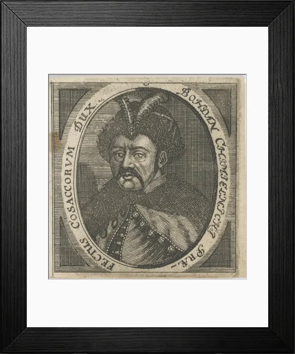 Framed Print : Portrait of Hetman Bohdan Khmelnytsky (1595-1657), after 1650. Creator: Anonymous Framed Print : Portrait of Hetman Bohdan Khmelnytsky (1595-1657), after 1650. Creator: Anonymous