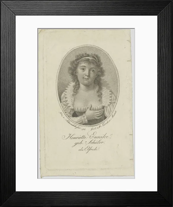 Framed Print : Portrait of Henriette Hendel-Schütz, nee Schüler (1772-1849) as Elfride, 1794 Framed Print : Portrait of Henriette Hendel-Schütz, nee Schüler (1772-1849) as Elfride, 1794