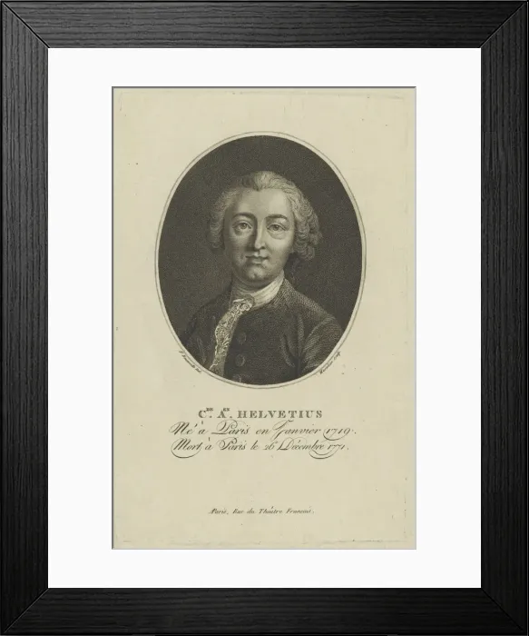 Framed Print : Portrait of Claude Adrien Helvetius (1715-1771), c. 1800. Creator: Bonneville Framed Print : Portrait of Claude Adrien Helvetius (1715-1771), c. 1800. Creator: Bonneville