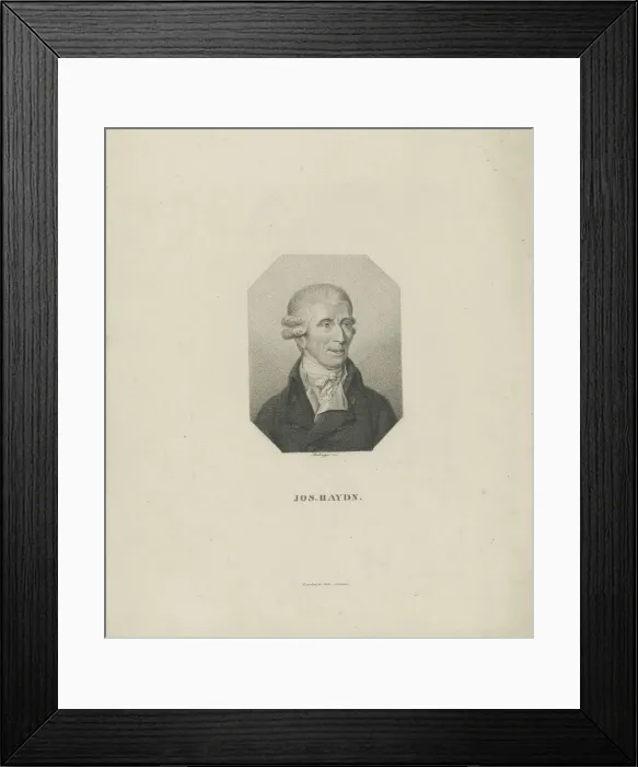 Framed Print : Portrait of the composer Joseph Haydn (1732-1809), 1818. Creator: Bollinger, Friedrich Wilhelm Framed Print : Portrait of the composer Joseph Haydn (1732-1809), 1818. Creator: Bollinger, Friedrich Wilhelm