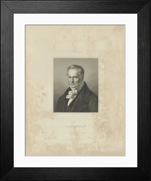 Framed Print : Portrait of Alexander von Humboldt (1769-1859), c. 1850. Creator: Breitkopf & Hartel Framed Print : Portrait of Alexander von Humboldt (1769-1859), c. 1850. Creator: Breitkopf & Hartel