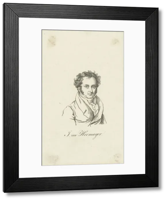 Framed Print : Portrait of Joseph Hormayr, Baron zu Hortenburg (1781-1848). Creator: Anonymous Framed Print : Portrait of Joseph Hormayr, Baron zu Hortenburg (1781-1848). Creator: Anonymous