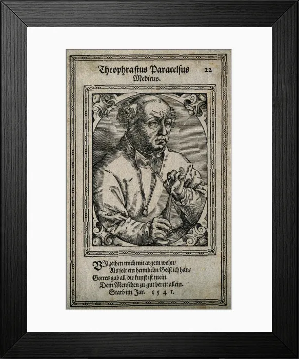 Framed Print : Philippus Theophrastus Aureolus Bombastus von Hohenheim (Paracelsus), 1587. Creator: Stimmer Framed Print : Philippus Theophrastus Aureolus Bombastus von Hohenheim (Paracelsus), 1587. Creator: Stimmer