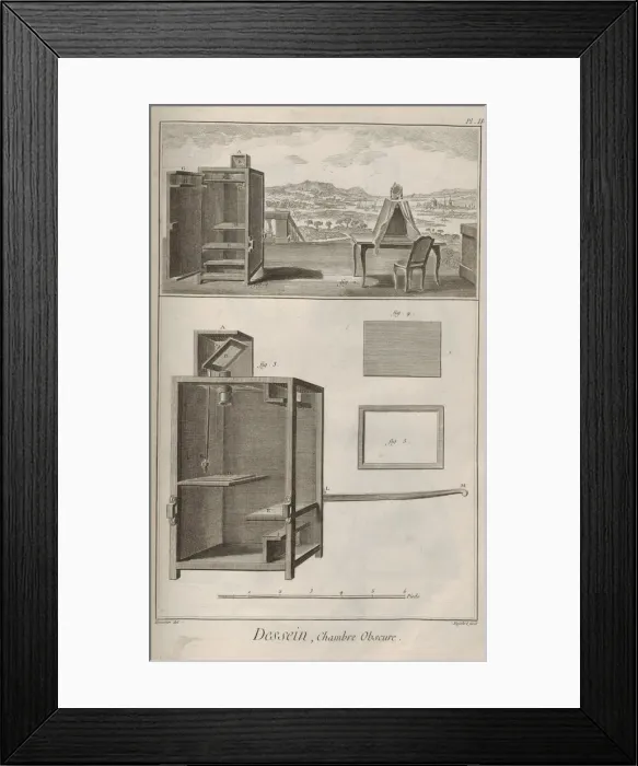 Framed Print : Camera obscura. From Encyclopedie by Denis Diderot and Jean Le Rond d Alembert, 1751-1765 Framed Print : Camera obscura. From Encyclopedie by Denis Diderot and Jean Le Rond d Alembert, 1751-1765