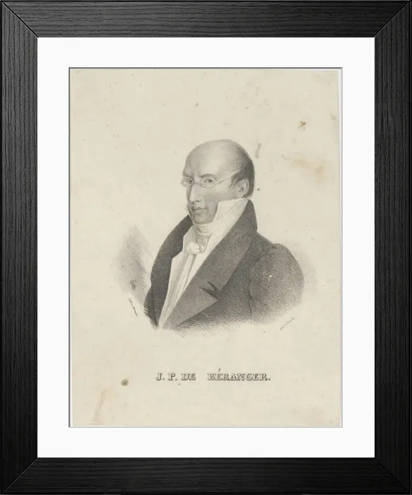 Framed Print : Portrait of Pierre-Jean de Beranger (1780-1857). Creator: Brandt, Cacilie Framed Print : Portrait of Pierre-Jean de Beranger (1780-1857). Creator: Brandt, Cacilie