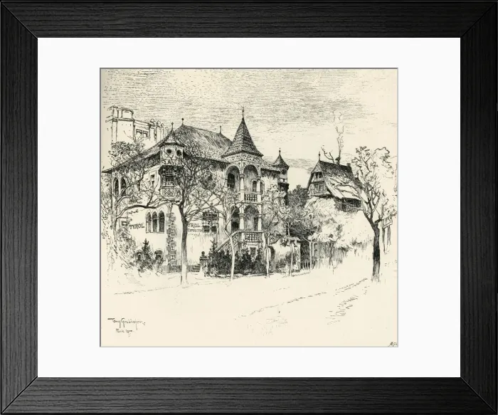 Framed Print : Chateau Tyrolen by Tony Grubhofer, 1900. Creator: Tony Grubhofer Framed Print : Chateau Tyrolen by Tony Grubhofer, 1900. Creator: Tony Grubhofer