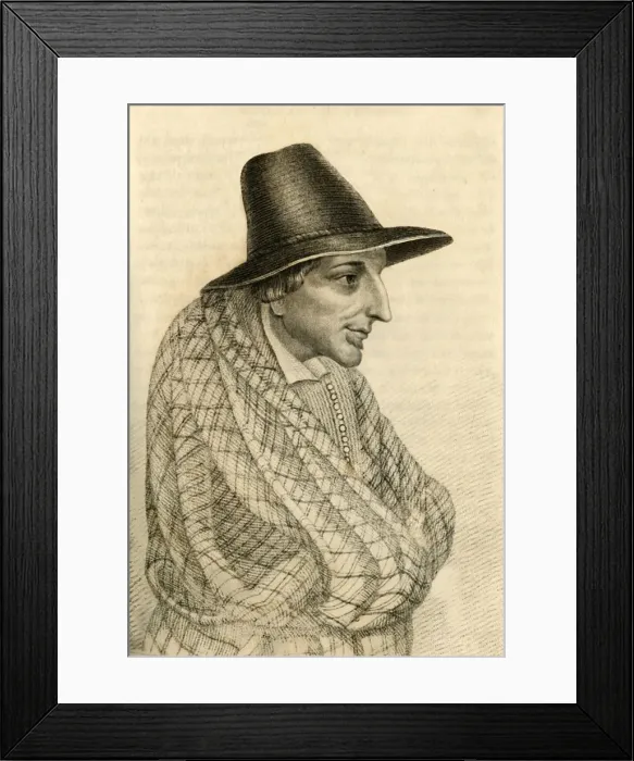 Framed Print : William Stevenson, A notorious Beggar who died worth £900, 1821. Creator: Robert Cooper Framed Print : William Stevenson, A notorious Beggar who died worth £900, 1821. Creator: Robert Cooper