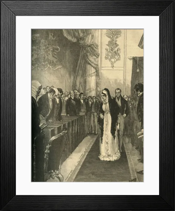 Framed Print : Queen Caroline entering the House of Lords during her trial, Westminster, London, 1820 (c1890) Framed Print : Queen Caroline entering the House of Lords during her trial, Westminster, London, 1820 (c1890)