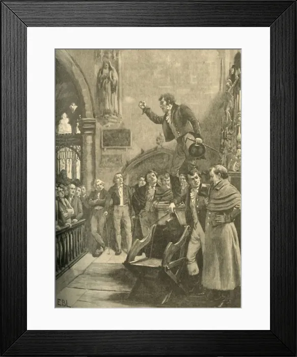 Framed Print : Election meeting in Ireland, 1826 (c1890). Creator: Edmund Blair Leighton Framed Print : Election meeting in Ireland, 1826 (c1890). Creator: Edmund Blair Leighton