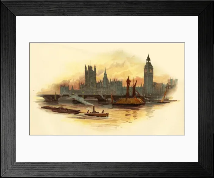 Framed Print : The Houses of Parliament, Westminster, London, c1890. Creator: Unknown Framed Print : The Houses of Parliament, Westminster, London, c1890. Creator: Unknown